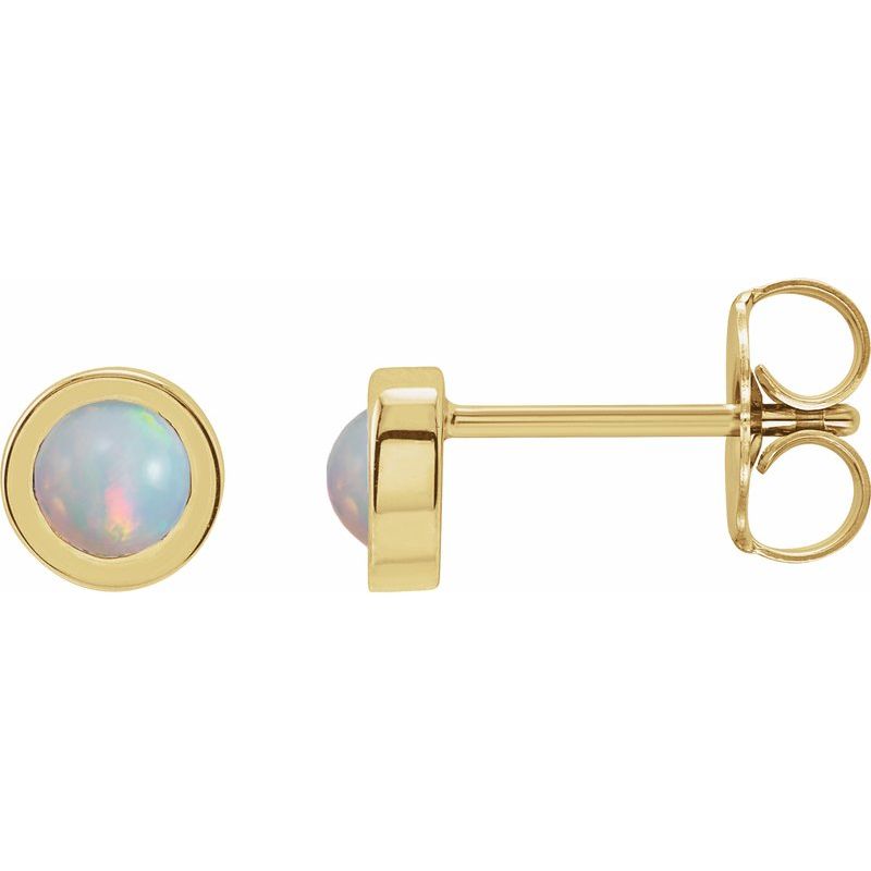 Round Bezel-Set Rose-Cut Stud Earrings