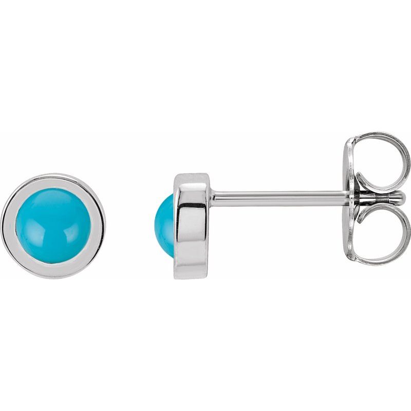 Round Bezel-Set Rose-Cut Stud Earrings