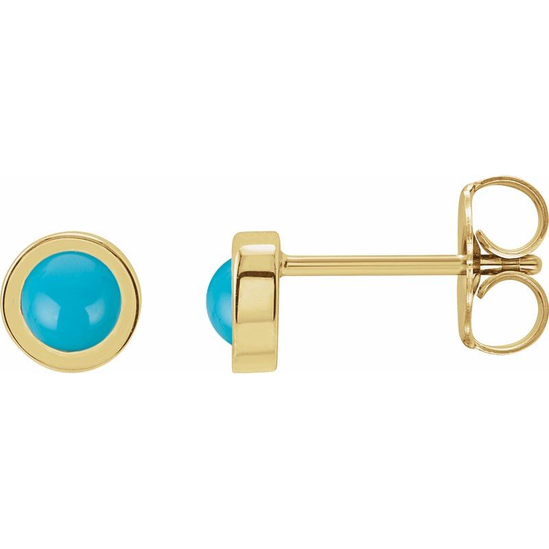 Round Bezel-Set Rose-Cut Stud Earrings