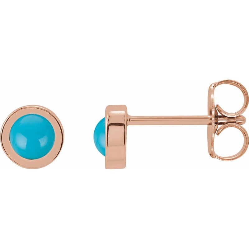 Round Bezel-Set Rose-Cut Stud Earrings
