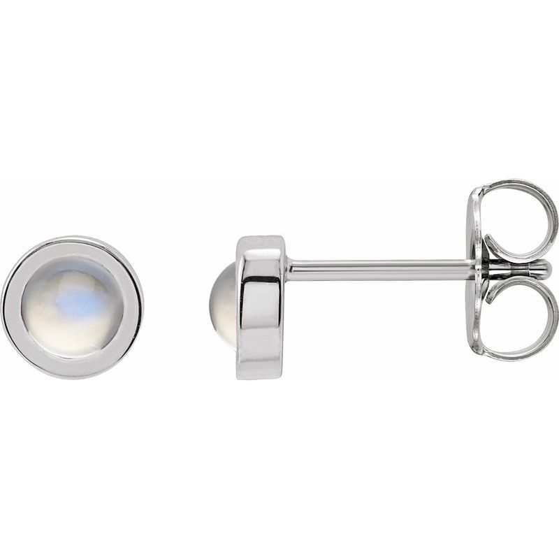 Round Bezel-Set Rose-Cut Stud Earrings