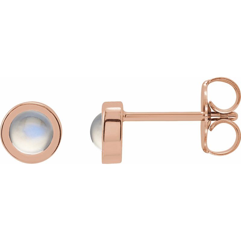 Round Bezel-Set Rose-Cut Stud Earrings