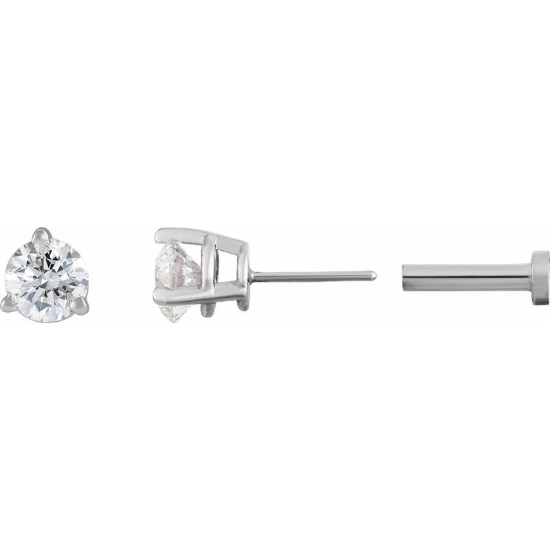 Round 3-Prong Press Fit Stud Earrings