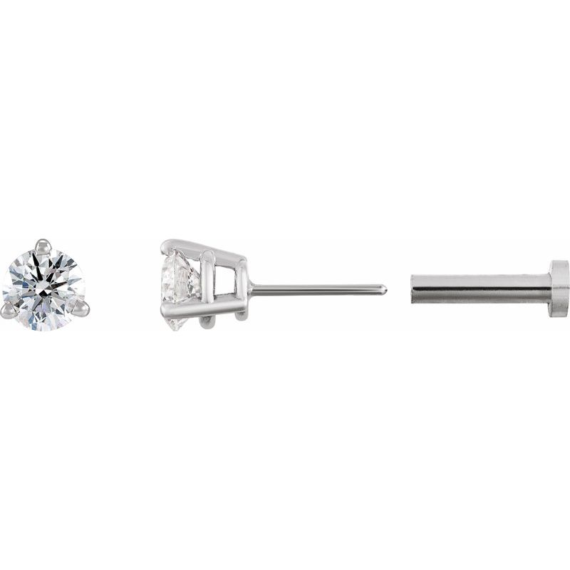Round 3-Prong Press Fit Stud Earrings