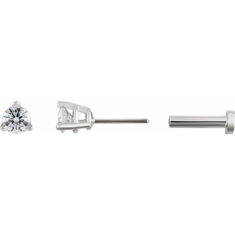 Round 3-Prong Press Fit Stud Earrings