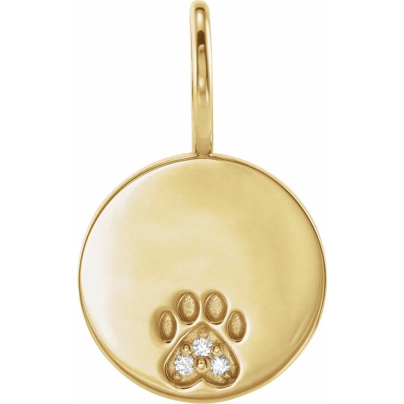 Engraved Paw Print Charm/Pendant