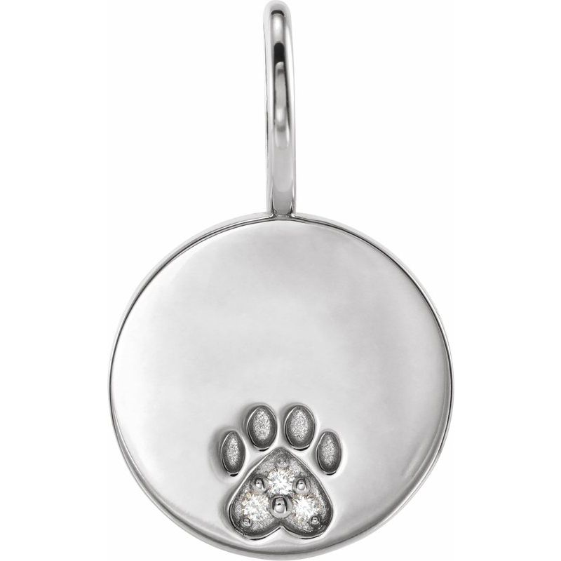Engraved Paw Print Charm/Pendant