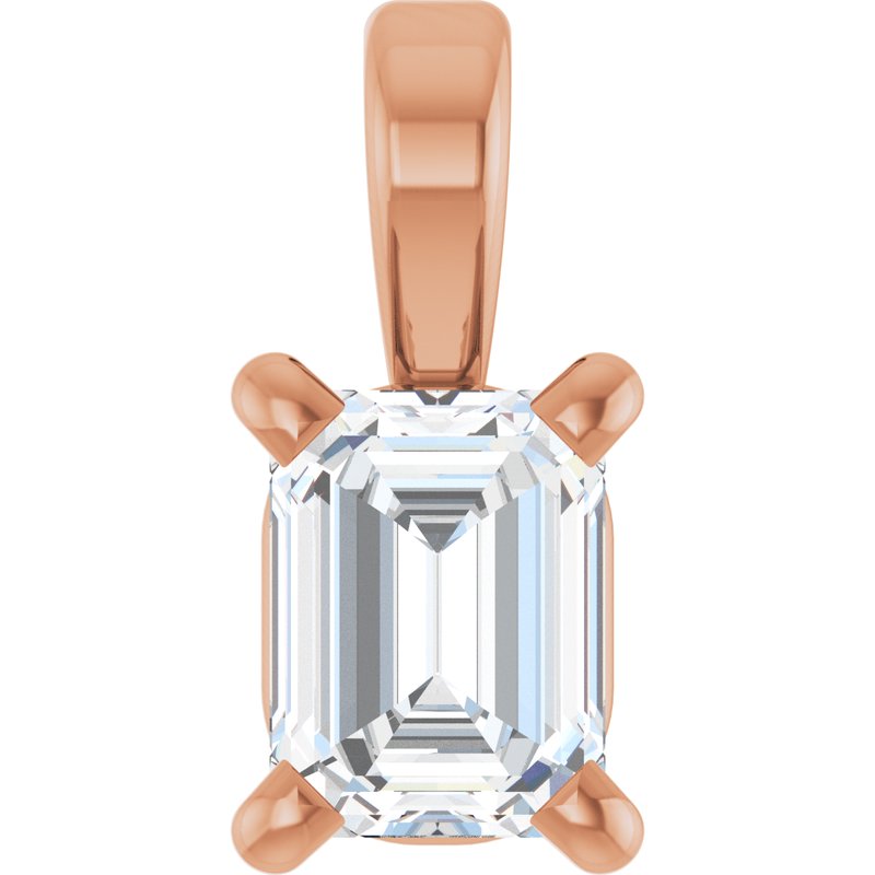 Emerald 4-Prong Solitaire Pendant
