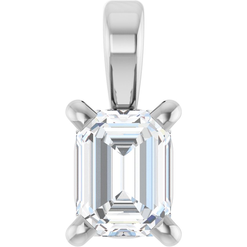 Emerald 4-Prong Solitaire Pendant