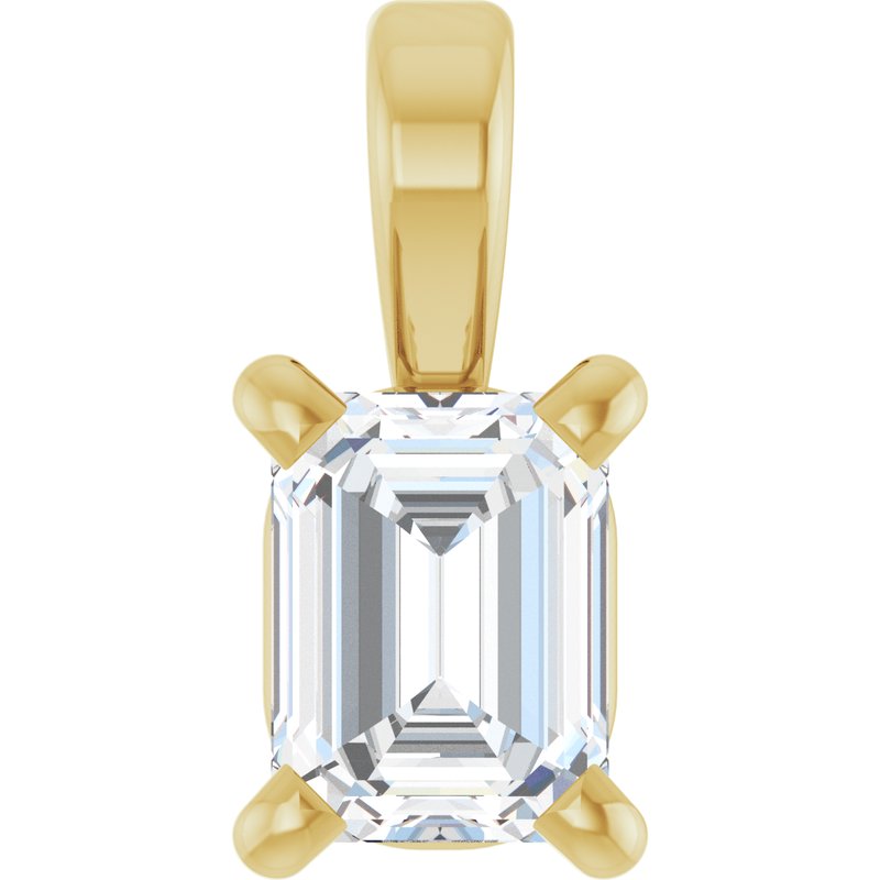 Emerald 4-Prong Solitaire Pendant
