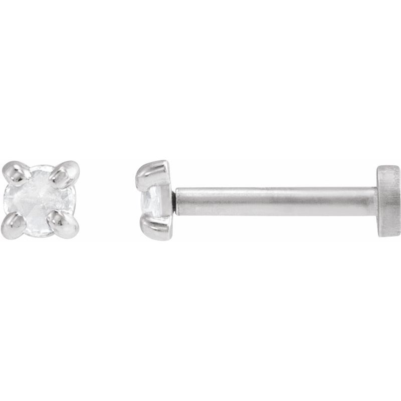Round Rose-Cut 4-Prong Claw Stud Earrings