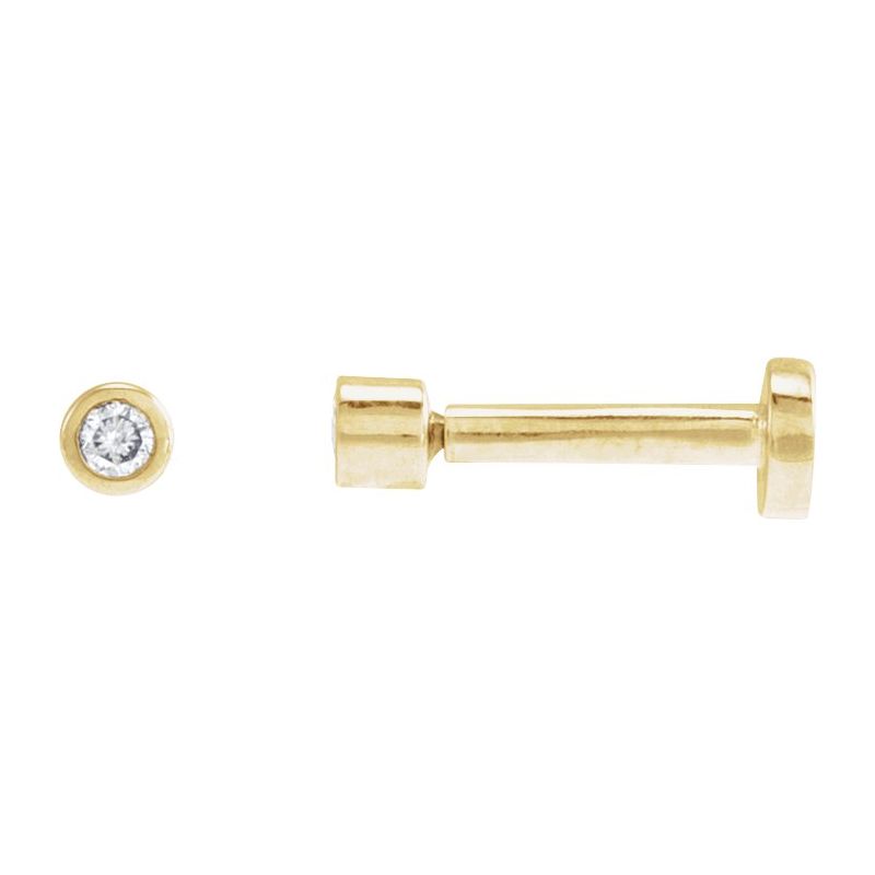Round Bezel-Set Earrings — Natural Diamond Earring