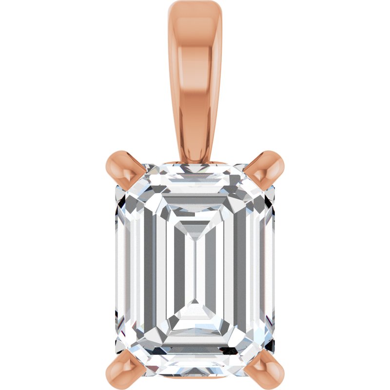 Emerald 4-Prong Solitaire Pendant