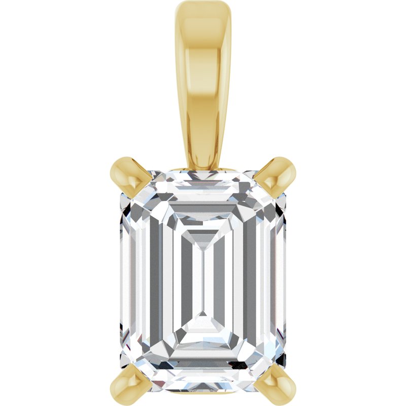 Emerald 4-Prong Solitaire Pendant