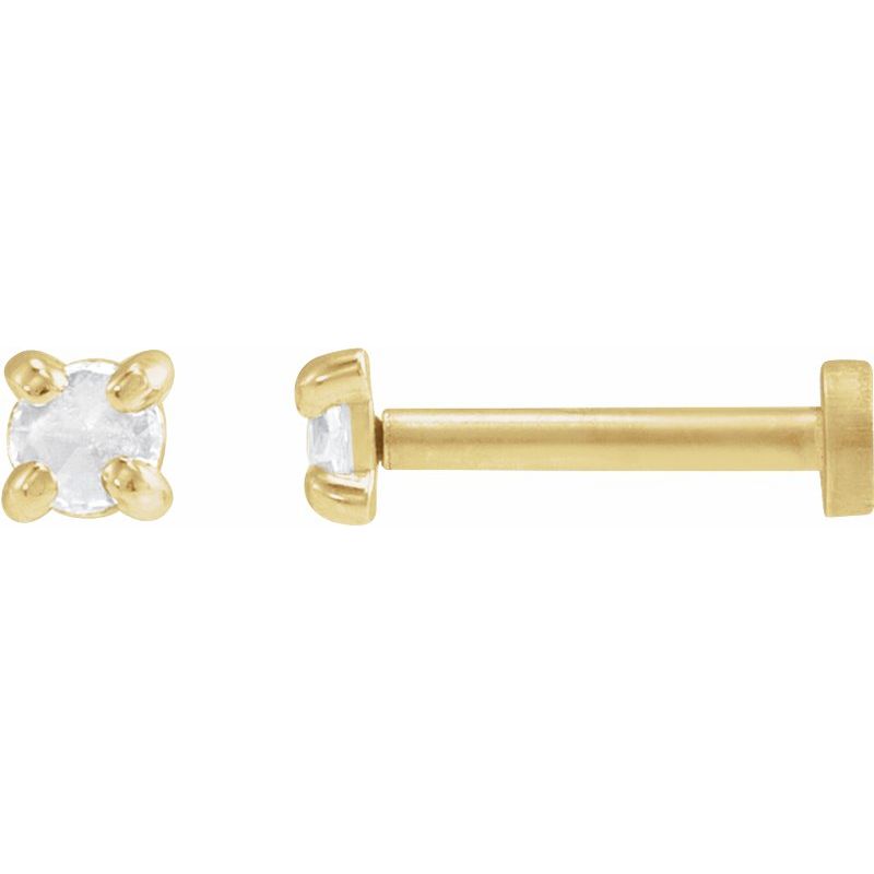 Round Rose-Cut 4-Prong Claw Stud Earrings