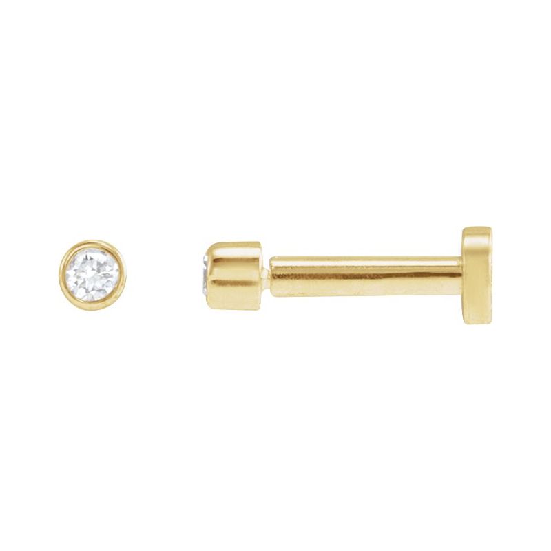 Round Bezel-Set Earrings — Natural Diamond Earring