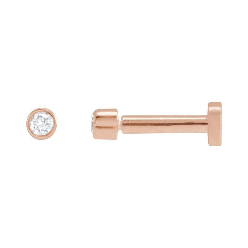 Round Bezel-Set Earrings — Natural Diamond Earring