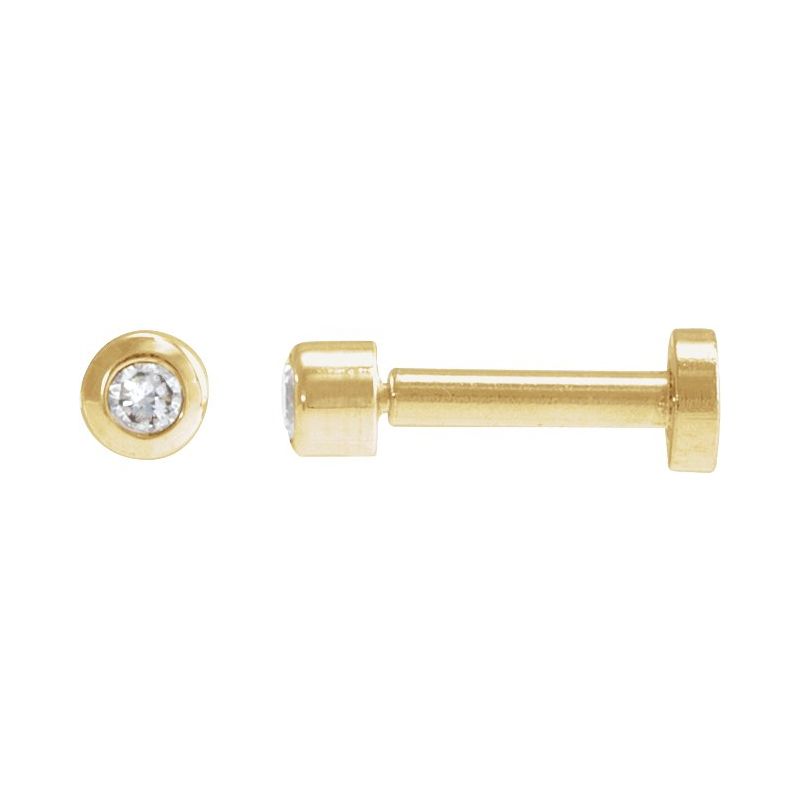 Round Bezel-Set Earrings — Natural Diamond Earring