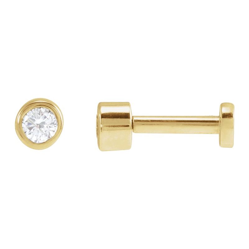 Round Bezel-Set Earrings — Natural Diamond Earring