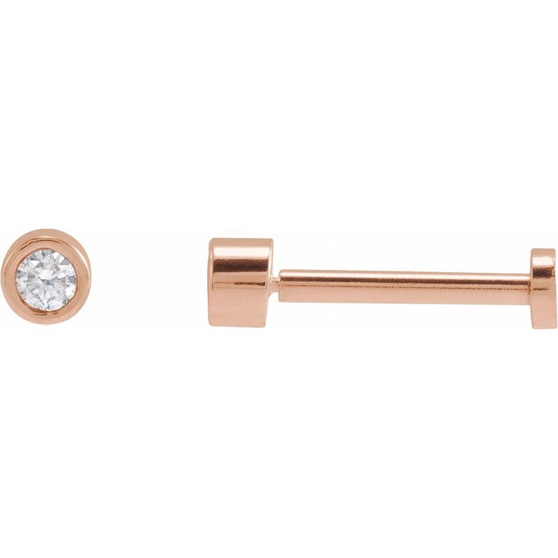 Round Bezel-Set Earrings — Natural Diamond Earring