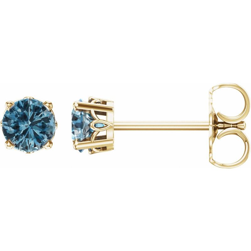 Solitaire Scroll Setting Stud Earrings No. 3