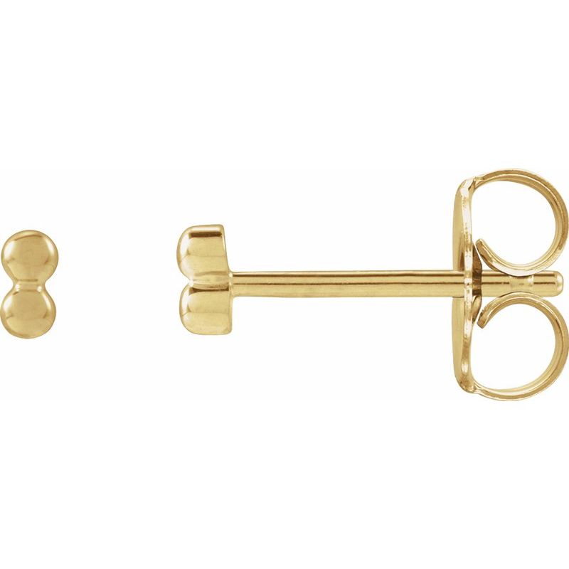 Tiny Bead Earrings — 2 Beads Stud