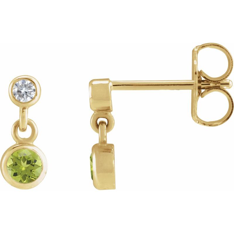 Two-Stone Bezel Set Earrings