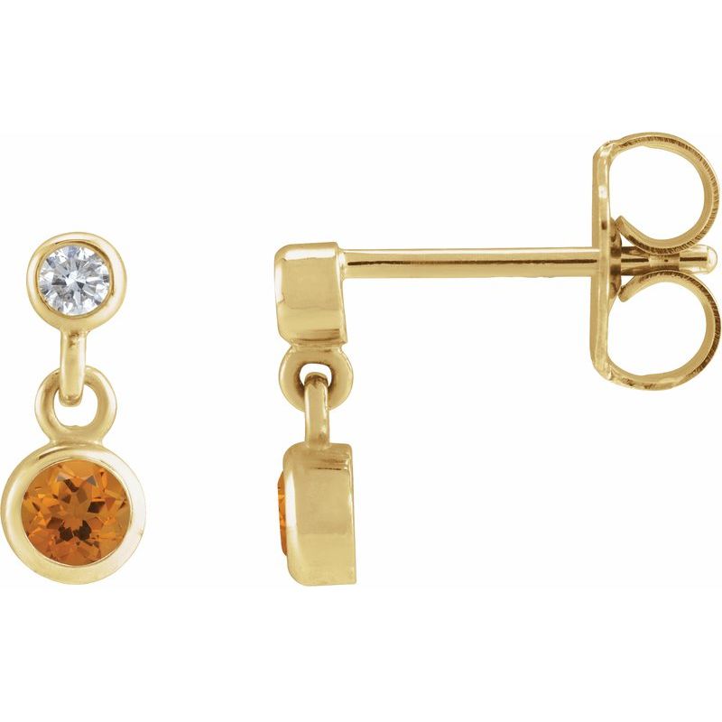 Two-Stone Bezel Set Earrings