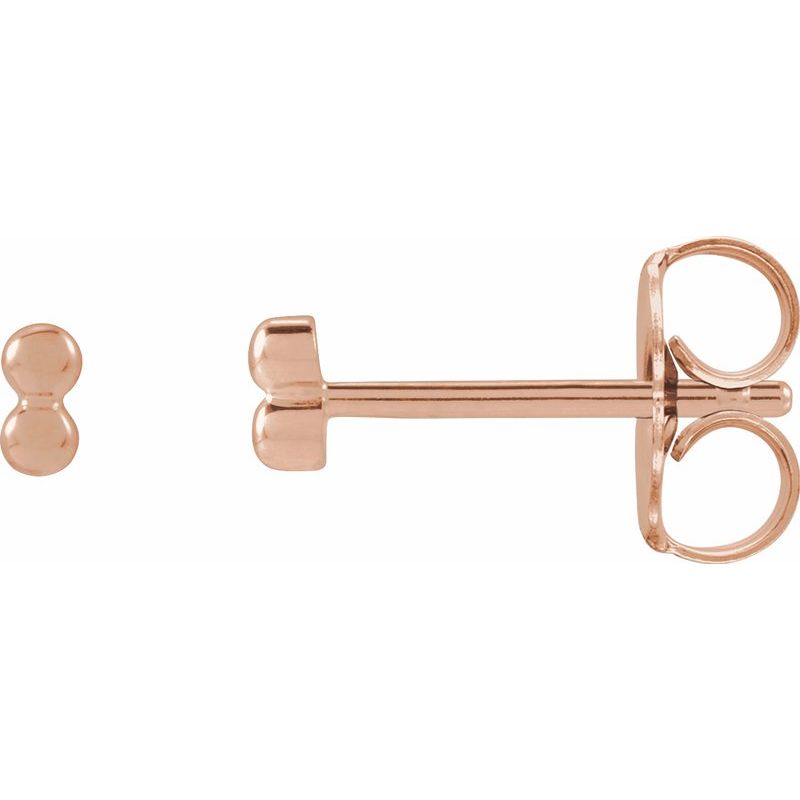 Tiny Bead Earrings — 2 Beads Stud