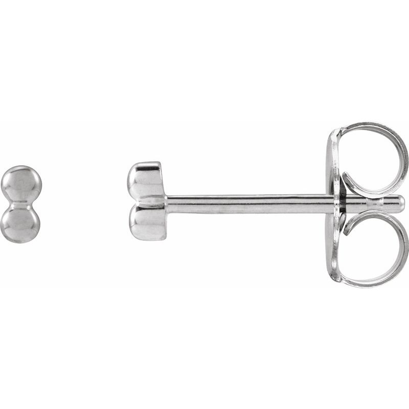 Tiny Bead Earrings — 2 Beads Stud