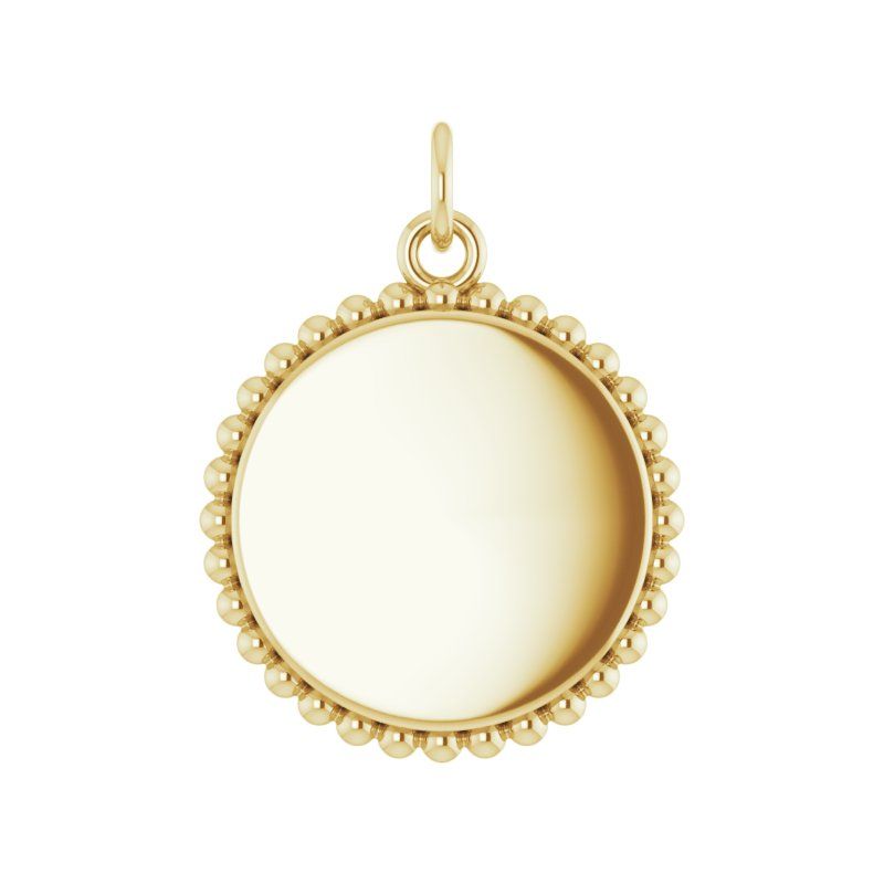 Engravable Beaded Disc Necklace or Charm/Pendant