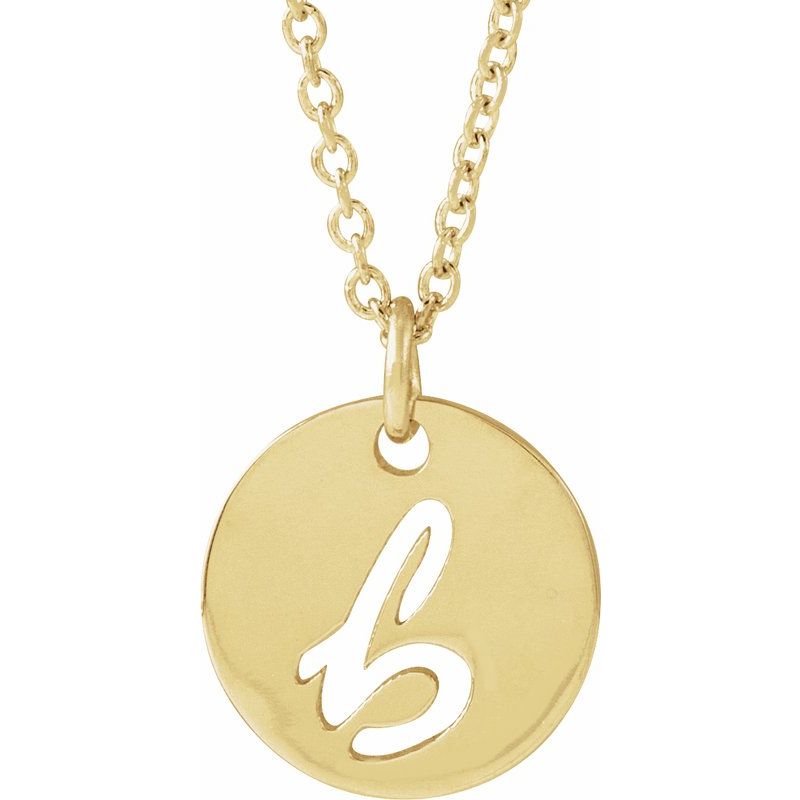 Script Initial Necklace or Pendant
