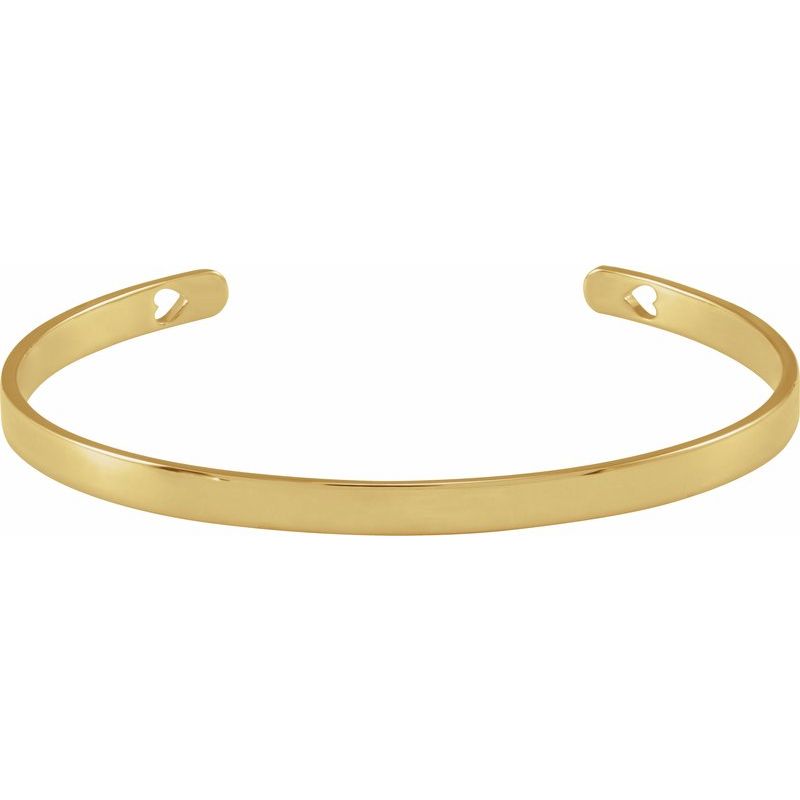 Engravable Pierced Heart Cuff 7" Bracelet
