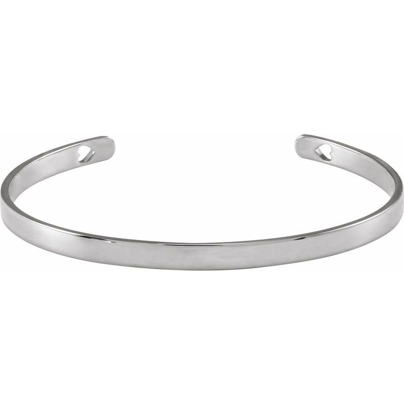 Engravable Pierced Heart Cuff 7″ Bracelet