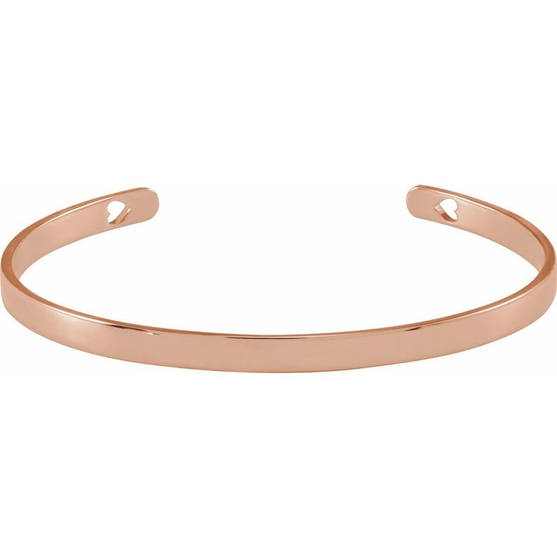 Engravable Pierced Heart Cuff 7″ Bracelet