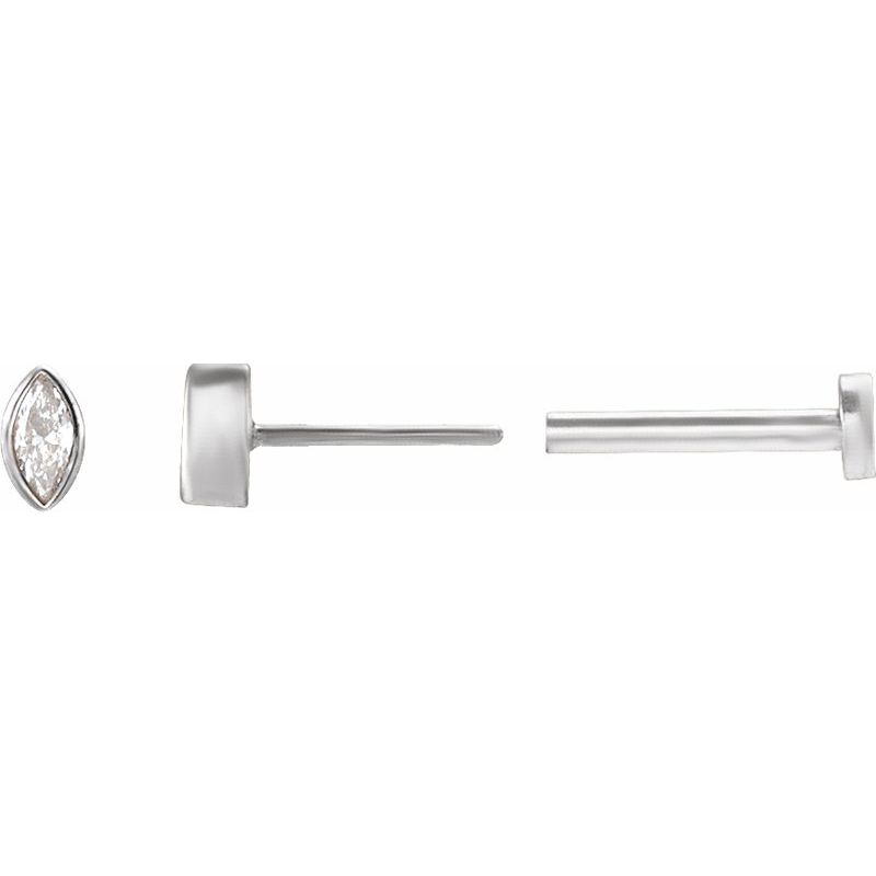 Marquise Bezel-Set Stud Earrings