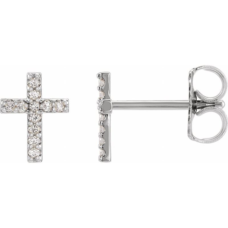 Cross Earrings — Natural Diamond