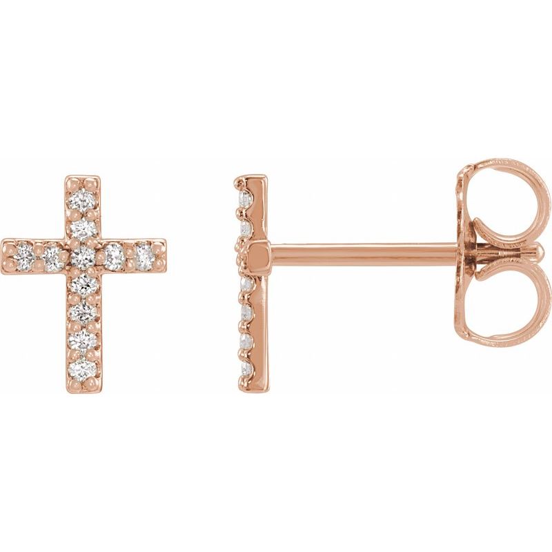 Cross Earrings — Natural Diamond
