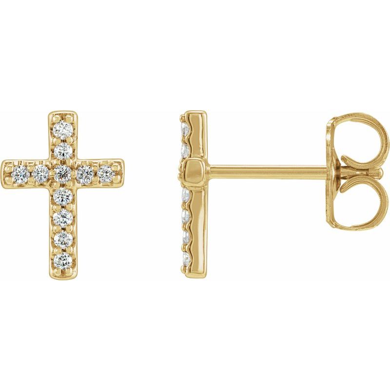 Cross Earrings — Natural Diamond