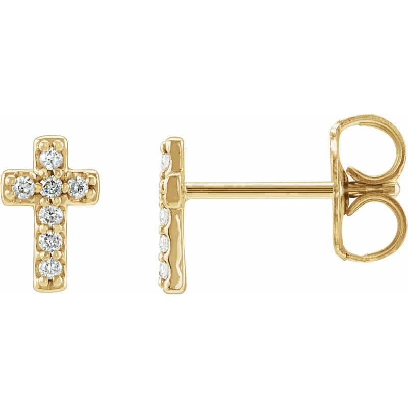 Cross Earrings — Natural Diamond