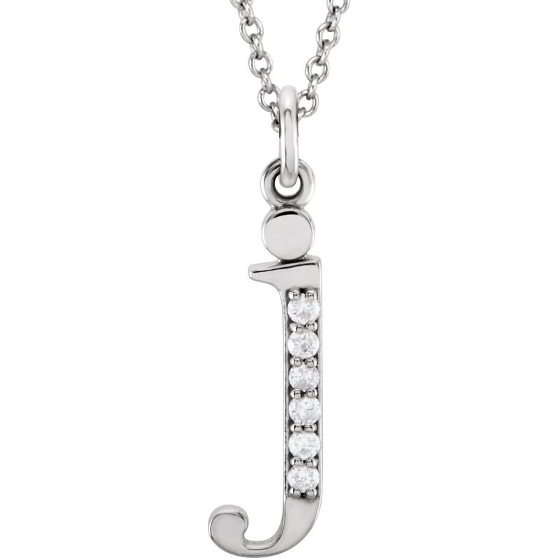 Initial Necklace or Pendant — Natural Diamond Lowercase 16″