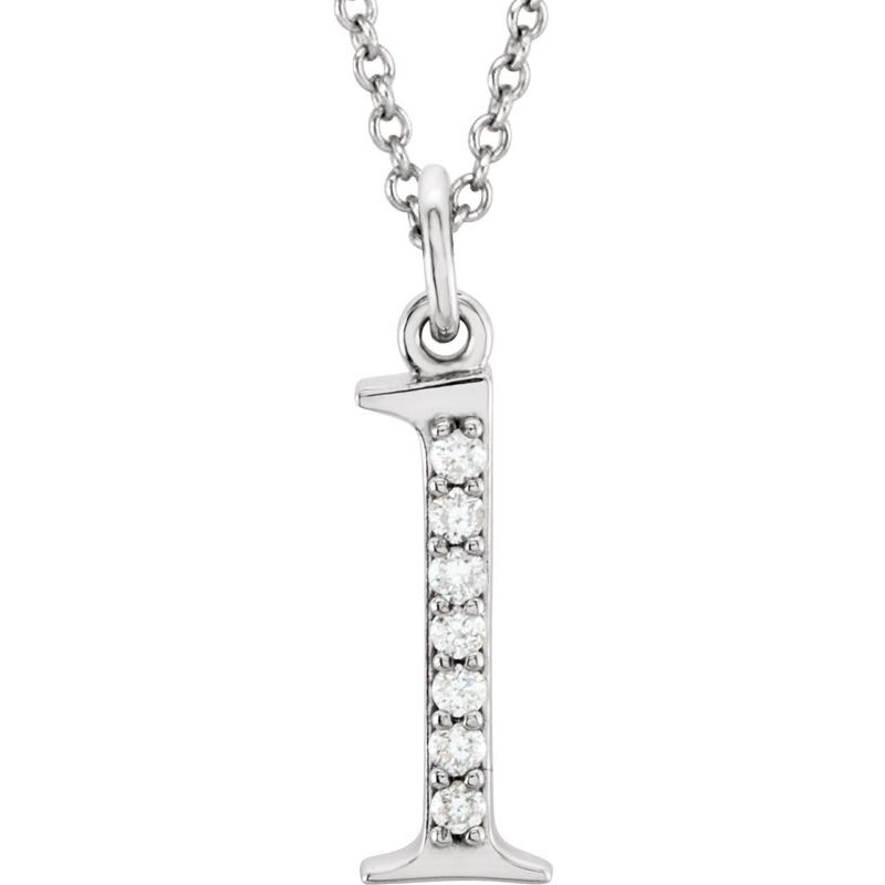 Initial Necklace or Pendant — Natural Diamond Lowercase 16″