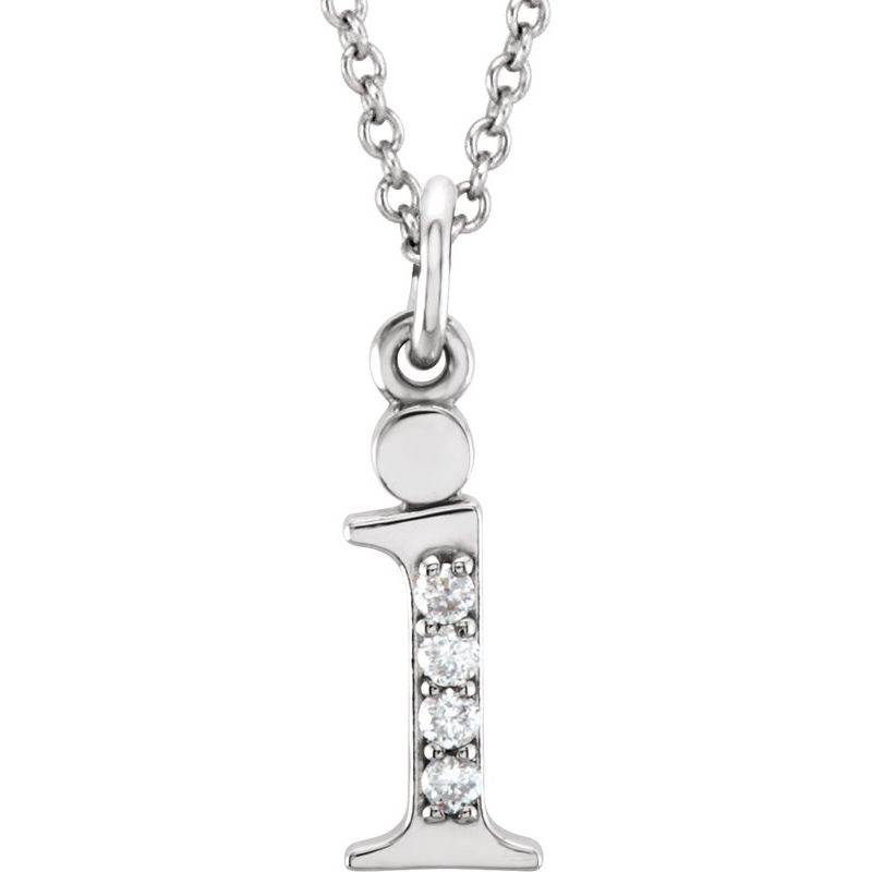 Initial Necklace or Pendant — Natural Diamond Lowercase 16″