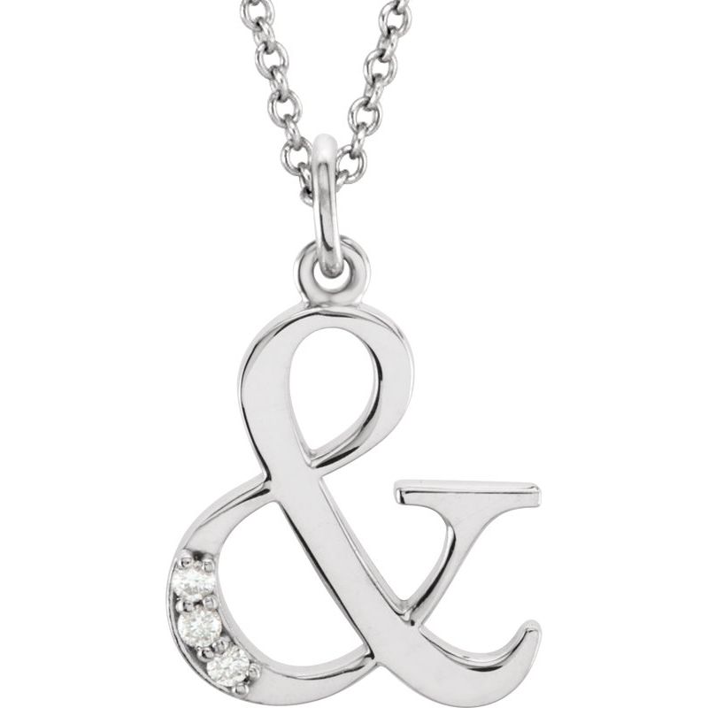 Initial Necklace or Pendant — Natural Diamond Lowercase 16″