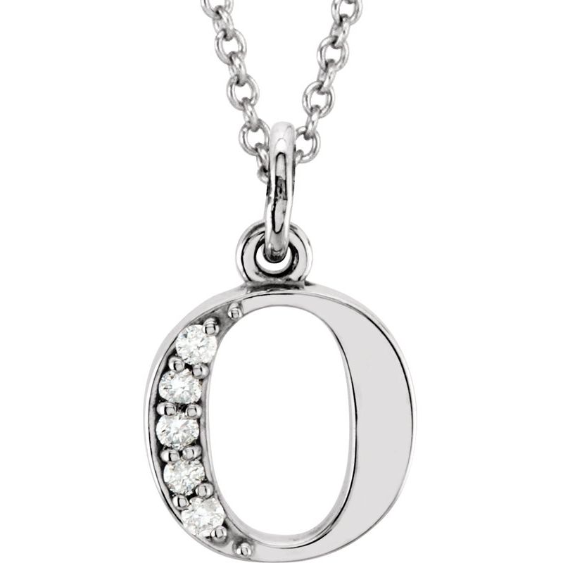 Initial Necklace or Pendant — Natural Diamond Lowercase 16″