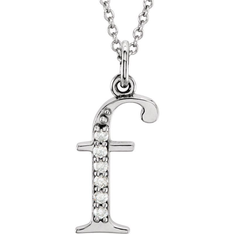 Initial Necklace or Pendant — Natural Diamond Lowercase 16″