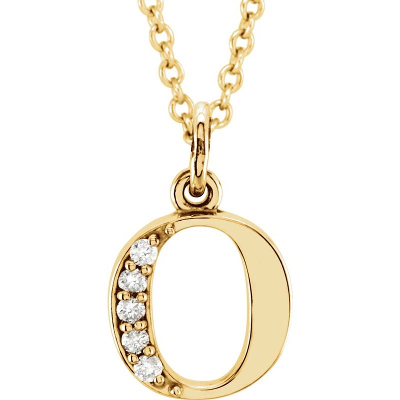 Initial Necklace or Pendant — Natural Diamond Lowercase 16″