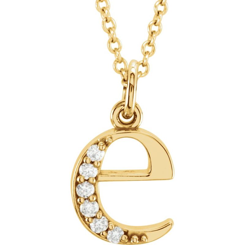 Initial Necklace or Pendant — Natural Diamond Lowercase 16″