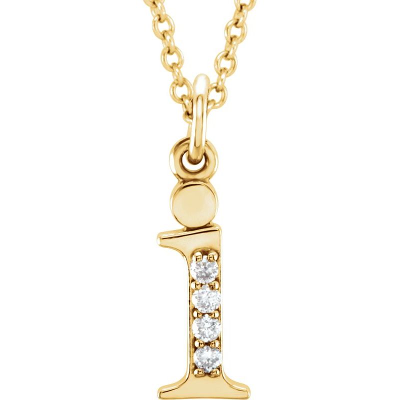 Initial Necklace or Pendant — Natural Diamond Lowercase 16"