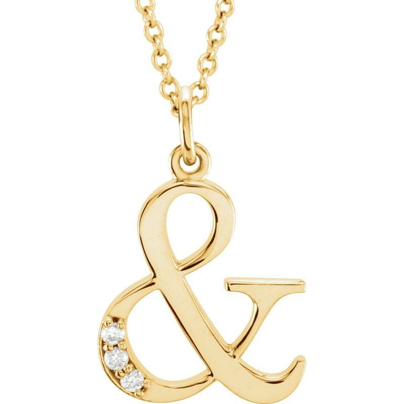 Initial Necklace or Pendant — Natural Diamond Lowercase 16″